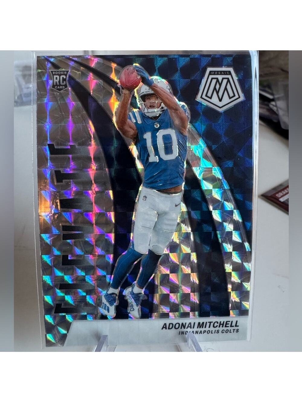 2024 Adonai Mitchell Elevate Silver Reactive Panini Mosaic Prizm